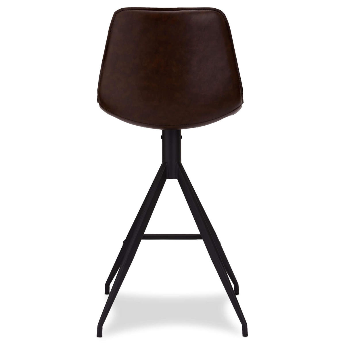 BARHOCKER-SET 2 Stück in Kunstleder - Schwarz/Braun, Textil/Metall (48/98/57cm) - Furnhouse