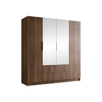 KLEIDERSCHRANK Sofia II - Goldfarben/Nussbaumfarben, Holzwerkstoff/Kunststoff (200/216/60cm) - MIRJAN24