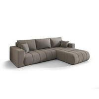 ECKSOFA mit schlaffunktion und bettkasten MILO PREMIUM, stoff WIND, Braungrau, Rechts - Braun, Holz (280/190cm) - Kaiser Möbel