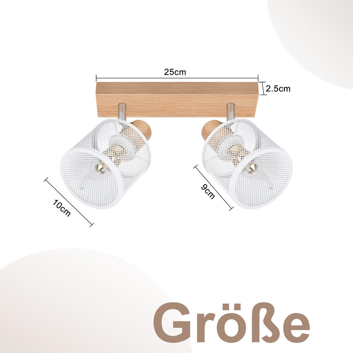 STRAHLER Gisela 2-flammig 25/10/14 cm - Weiß, Metall (25/10/14cm) - Nettlife
