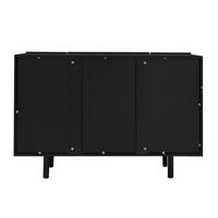 SIDEBOARD 4-türig aus MDF in Schwarz mit tropfenförmigen Schnitzereien und Soft-Close-Scharnieren, 120/37,5/80,8 cm, Schwarz - Schwarz, Holzwerkstoff (120/37.5/80.8cm) - Redom