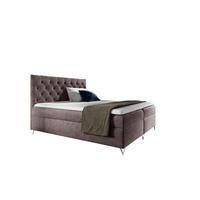 BOXBETT Ambre In überlänge - Hellbraun, Holzwerkstoff/Textil (200/220cm) - Fun Möbel