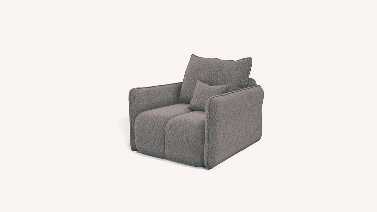 SESSEL Morgano - Beige, Holzwerkstoff/Textil (85/86/102cm) - Fun Möbel