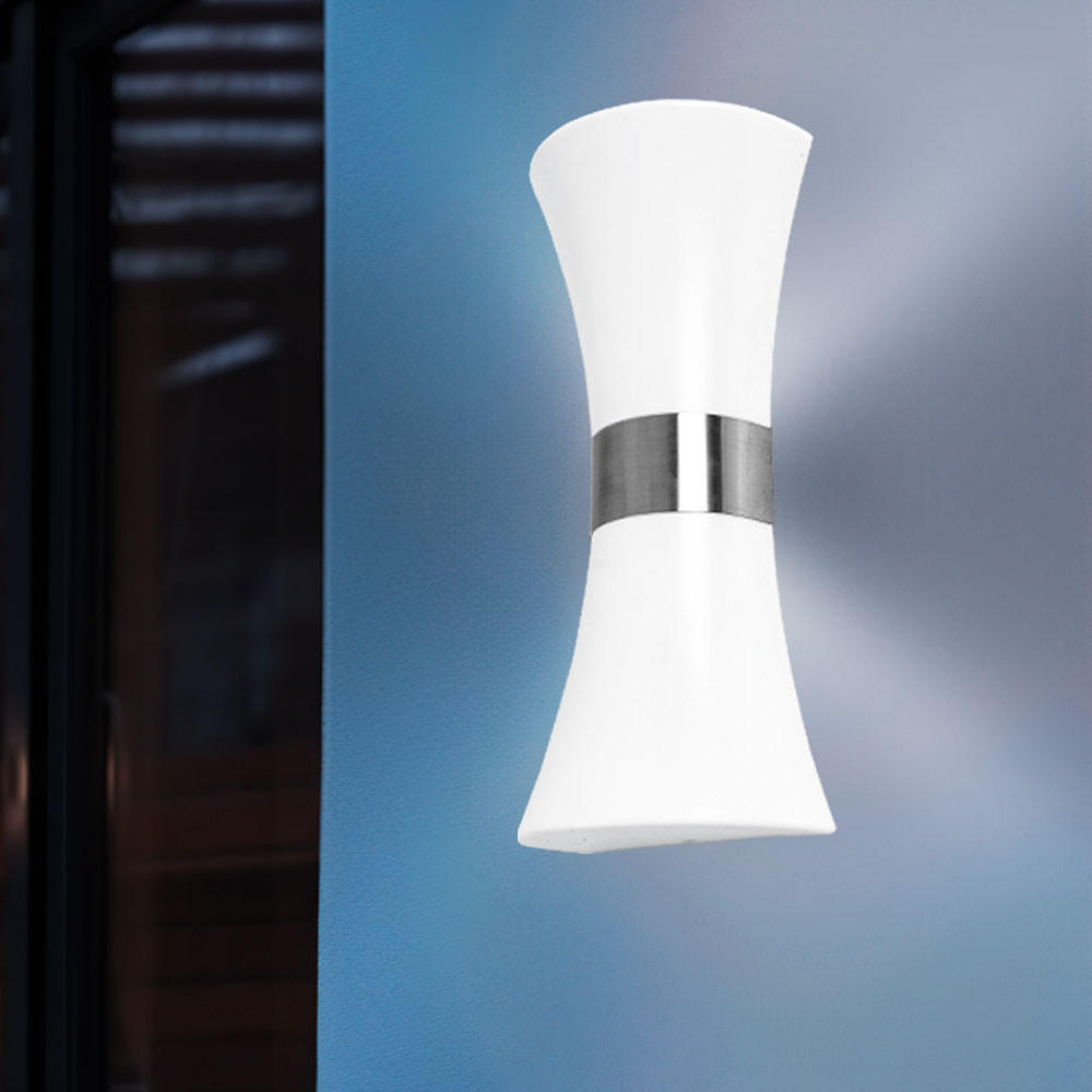 LED AUSSEN-WANDLEUCHTE Santana Weiß Edelstahl - Weiß, Metall (16/35/9.5cm) - Globo Lighting