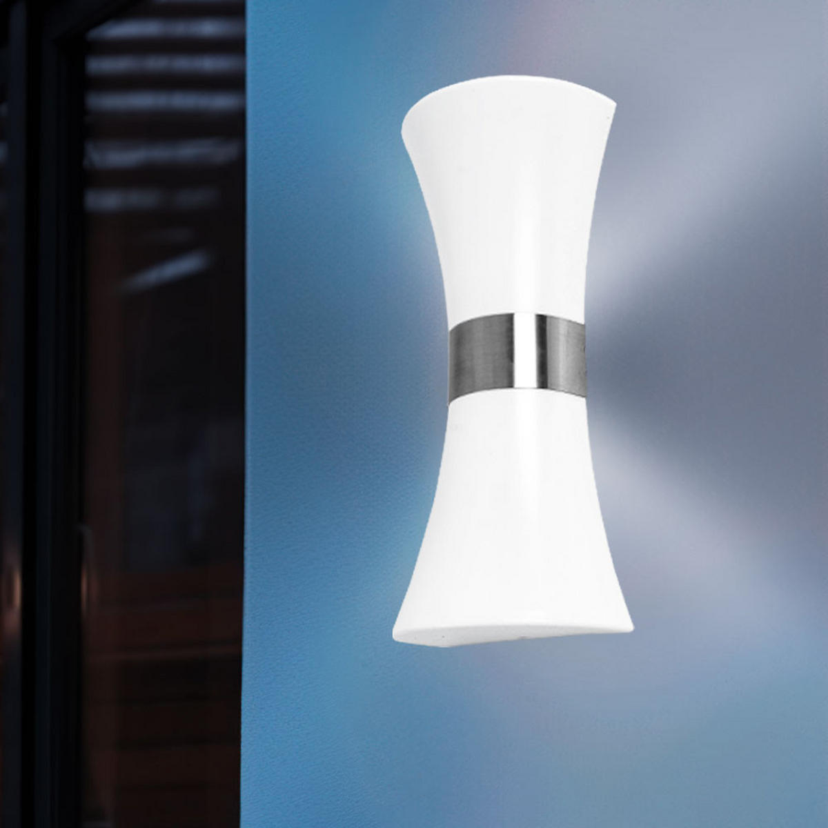 LED AUSSEN-WANDLEUCHTE Santana Weiß Edelstahl - Weiß, Metall (16/35/9.5cm) - Globo Lighting