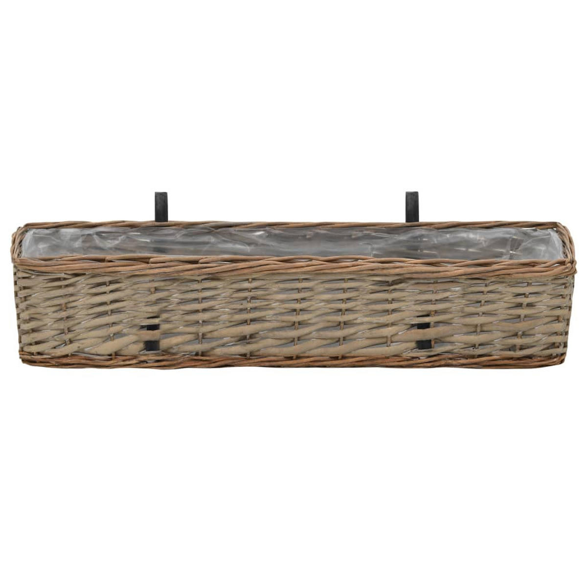 BALKON-BLUMENKASTEN 2er Set Weide Mit Pe-Auskleidung 80 Cm - Braun, Naturmaterialien (80/15/20cm) - vidaXL