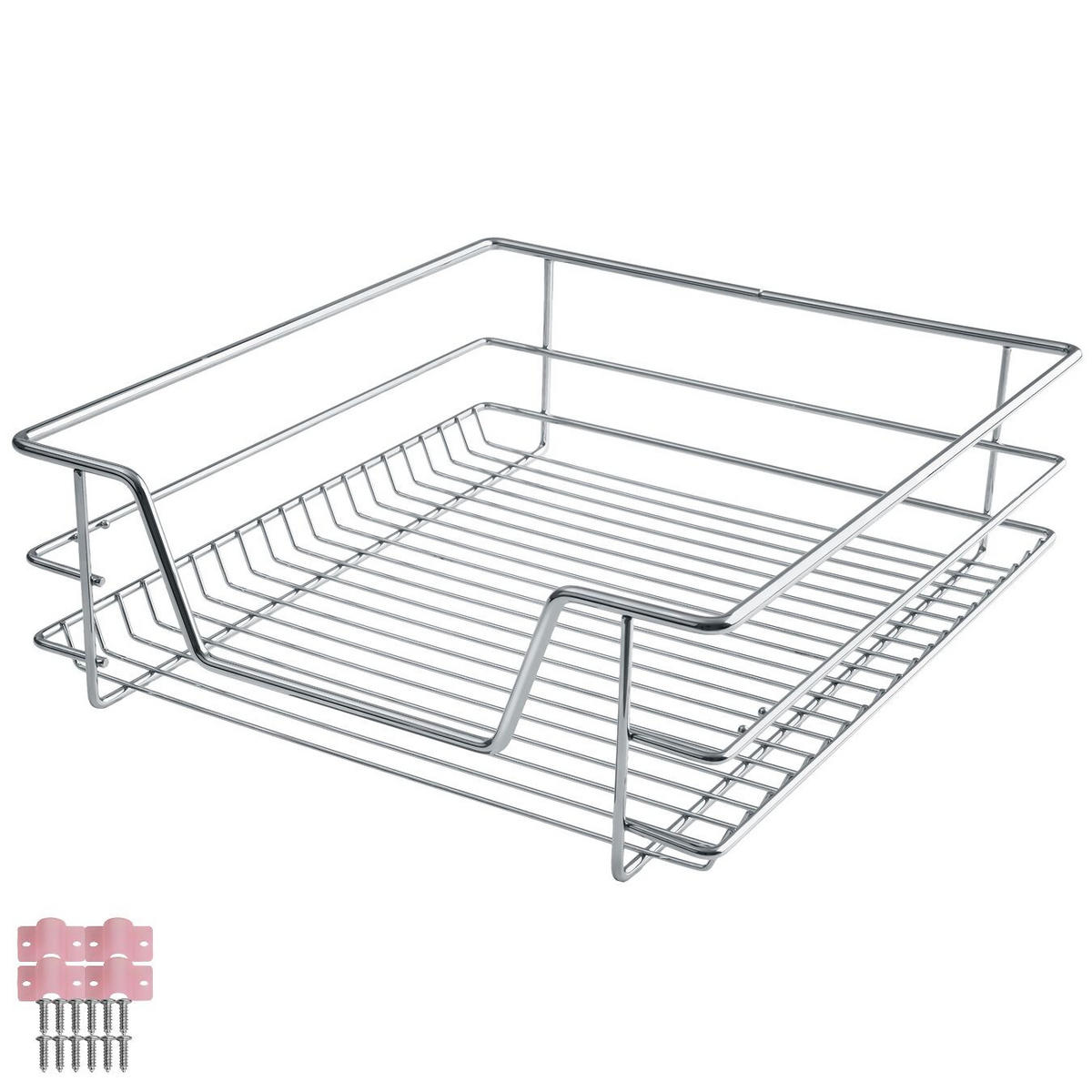 TELESKOPSCHUBLADE ,einfache Montage,grau - Grau, Metall (47/14/44cm) - tectake