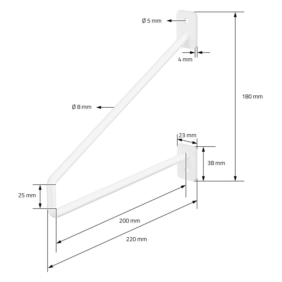 REGALHALTERUNG - Weiß, Metall (22/2.3/18cm) - ML-DESIGN