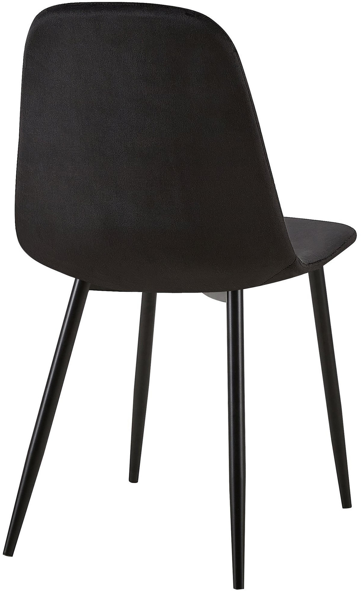 STUHL 4er Set Samt Schwarz - Schwarz, Textil/Metall (44/88/54cm) - CLP
