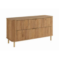 BADEZIMMERSCHRANK : Farbe Eiche Craft, Griff gold, Füße gold, 120 x 41,5 x 66,7 cm - Eichefarben/Goldfarben, Holzwerkstoff (120/66.7/41.5cm) - 3XE LIVING