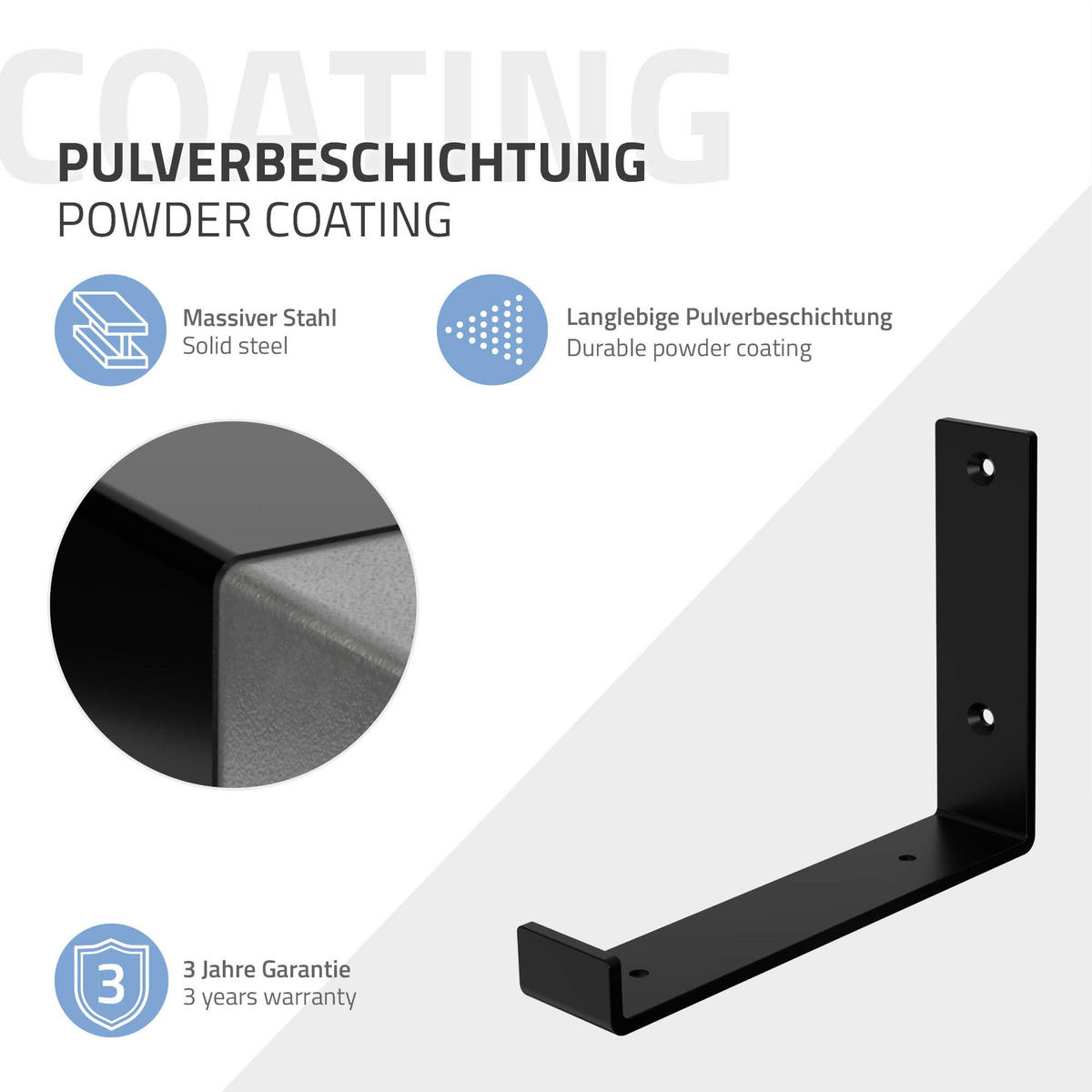 REGALHALTERUNG 2er Set - Schwarz, Metall (14/4/20cm) - ML-DESIGN