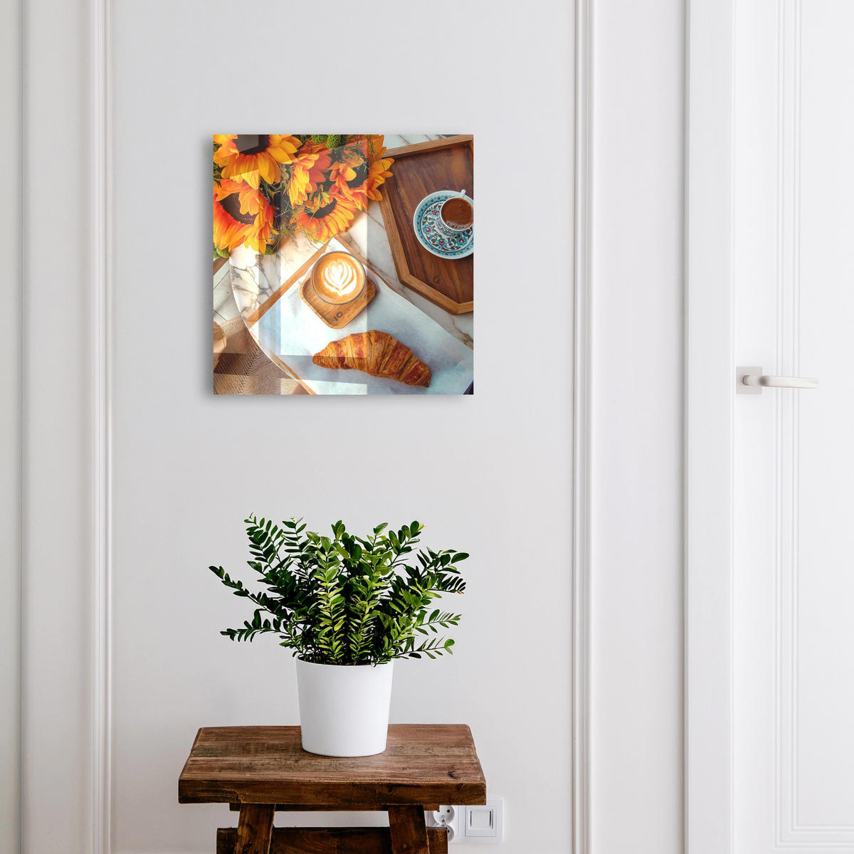 SCHLÜSSELBOX Schwarz 30x30 cm- Türöffnung nach rechts - Morgenmomente - Orange, Metall (30/30/5cm) - TULUP