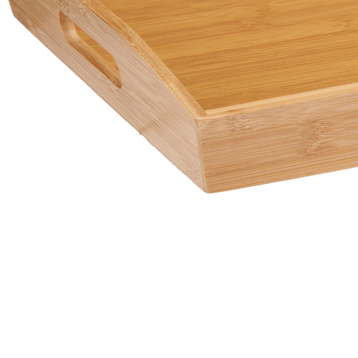 FRÜHSTÜCKSTABLETT mit Griffen Orva Beige 44/29/5,5 cm - Beige, Naturmaterialen (29/5.5/44cm) - Kinvara