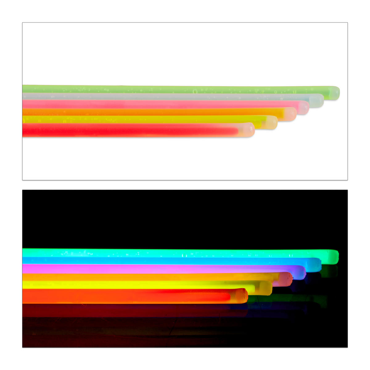 100XSVETELNÉ tyčinky - viacfarebná, plast (4.5/40/4.5cm) - Relaxdays