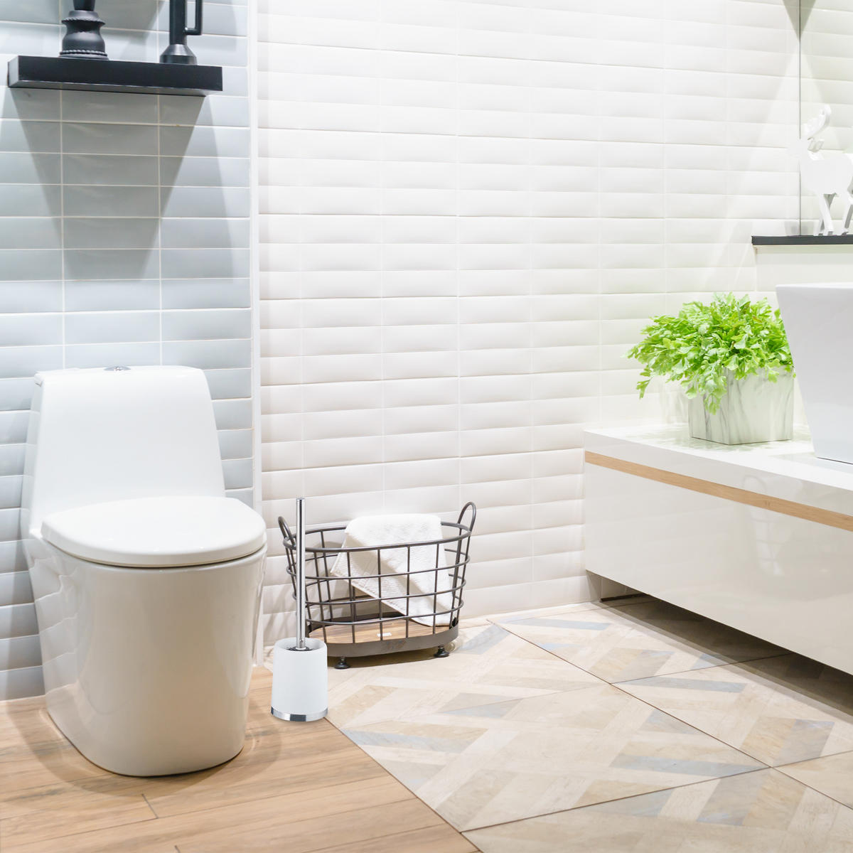 WC-GARNITUR - Multicolor, Kunststoff (10/37.5/10cm) - Relaxdays