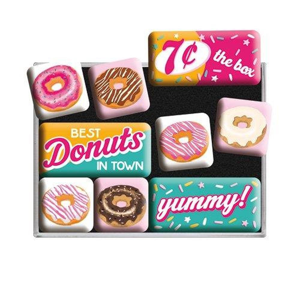 MAGNETSET 9-teilig USA Donuts - Multicolor, Metall (9/7/2cm) - Nostalgic-Art