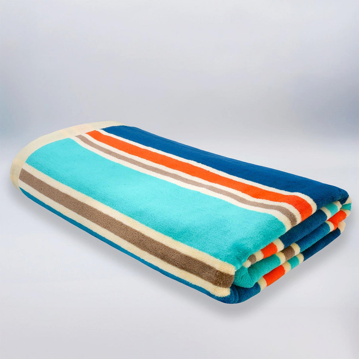 STRANDTUCH Frottee Samt Jacquard Blau 100x175 470g/m² - Zamora - Blau, Textil (100/175cm) - LE COMPTOIR DE LA PLAGE