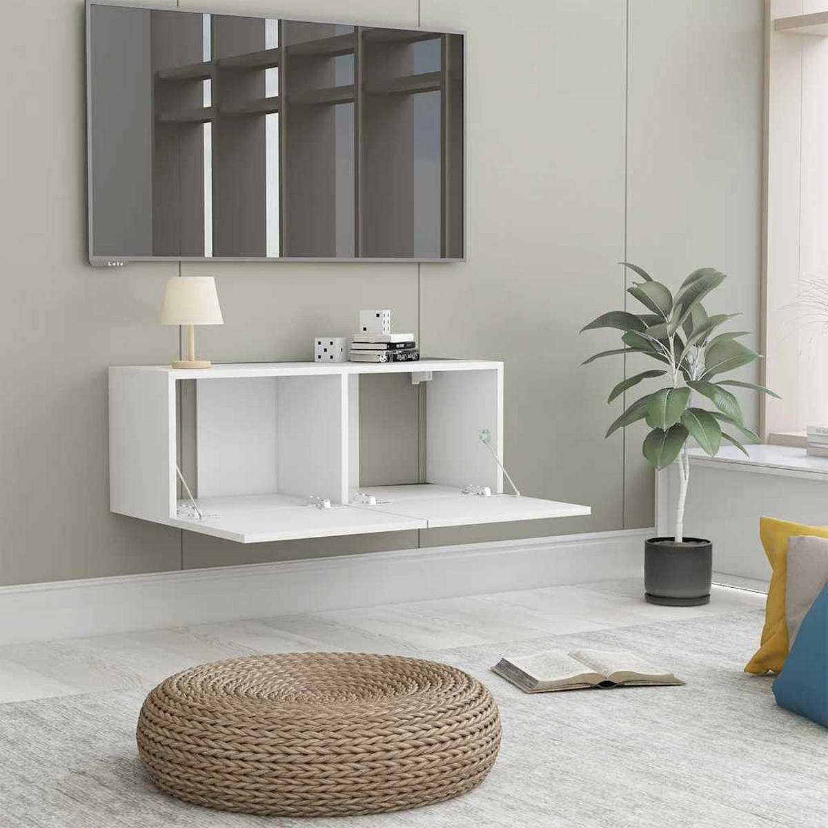 TV-SCHRANK Weiss 80/30/30 Cm Holzwerkstoff - Weiß, Holzwerkstoff (30/80/30cm) - vidaXL