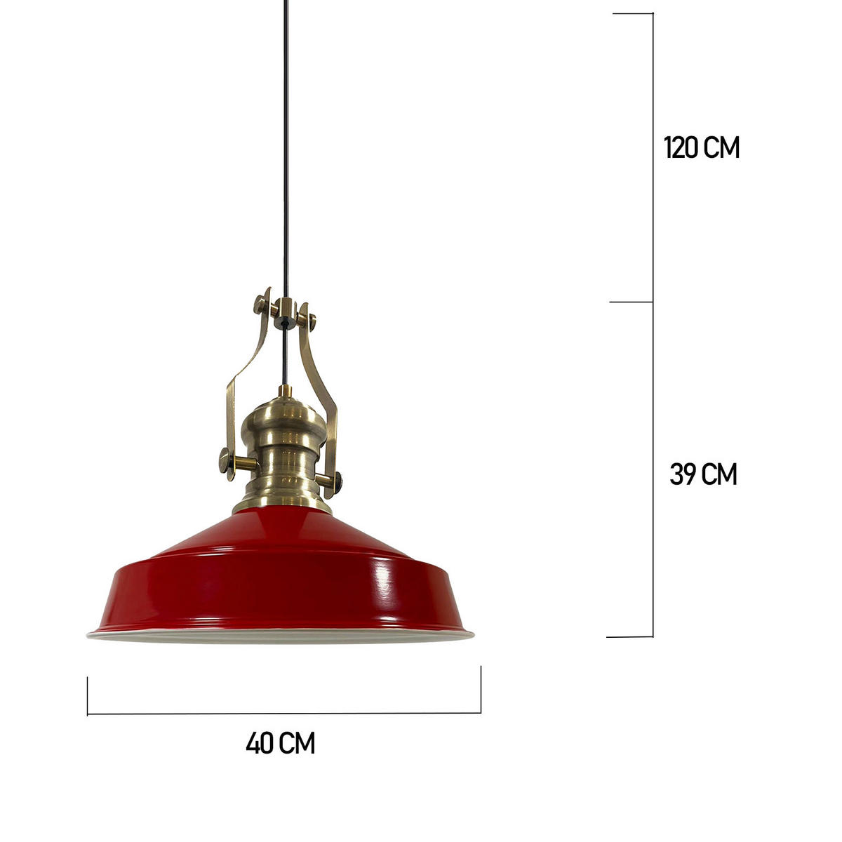 HÄNGELAMPE Neo-Asletl 40/39 cm - Rot, Metall (40/39cm) - Bamyum