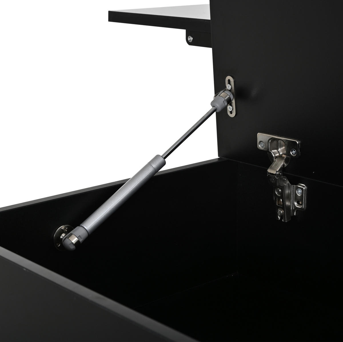 COUCHTISCH 100/45/43 cm Schwarz aus Spanplatte mit LED und Stauraum - Schwarz, Holzwerkstoff (100/45/43cm) - OKMYHOME