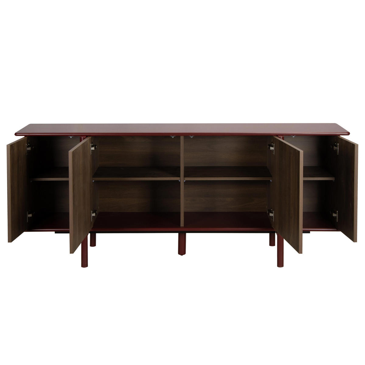 SIDEBOARD mit 4 Türen, bordeaux - Rot, Holz (180/75/40cm) - Oviala