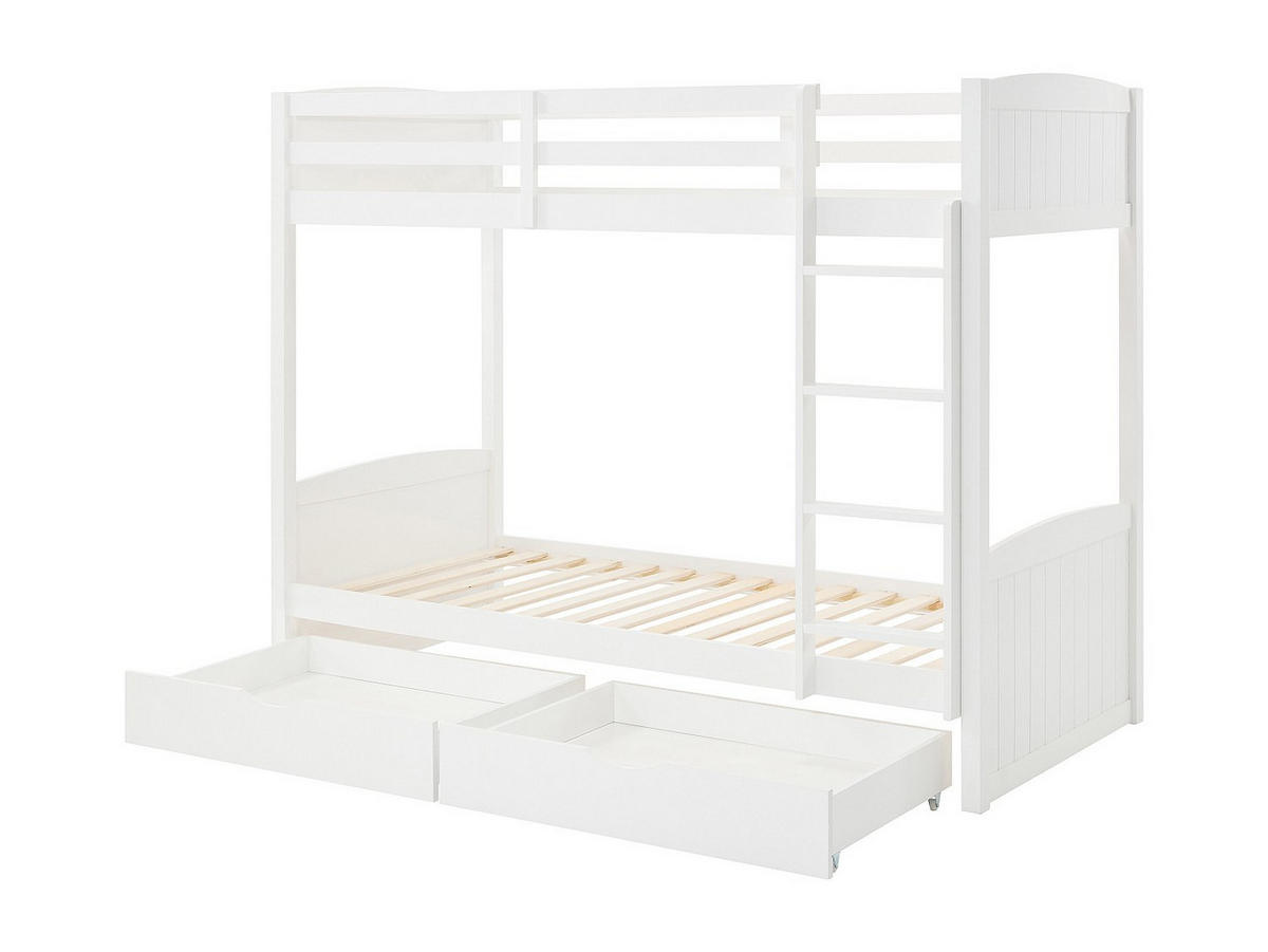 ETAGENBETT - 2 Personen - holz - weiß Limodara - Weiß, Holz (90/200cm) - Vente-Unique