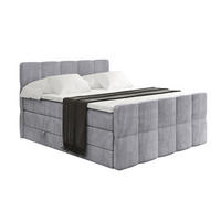 BOXSPRINGBETT mit Matratze und Lattenrost - LIRO-Z KING-140x200 - Grau Monolith - Grau, Holzwerkstoff (140/200cm) - ALTDECOR