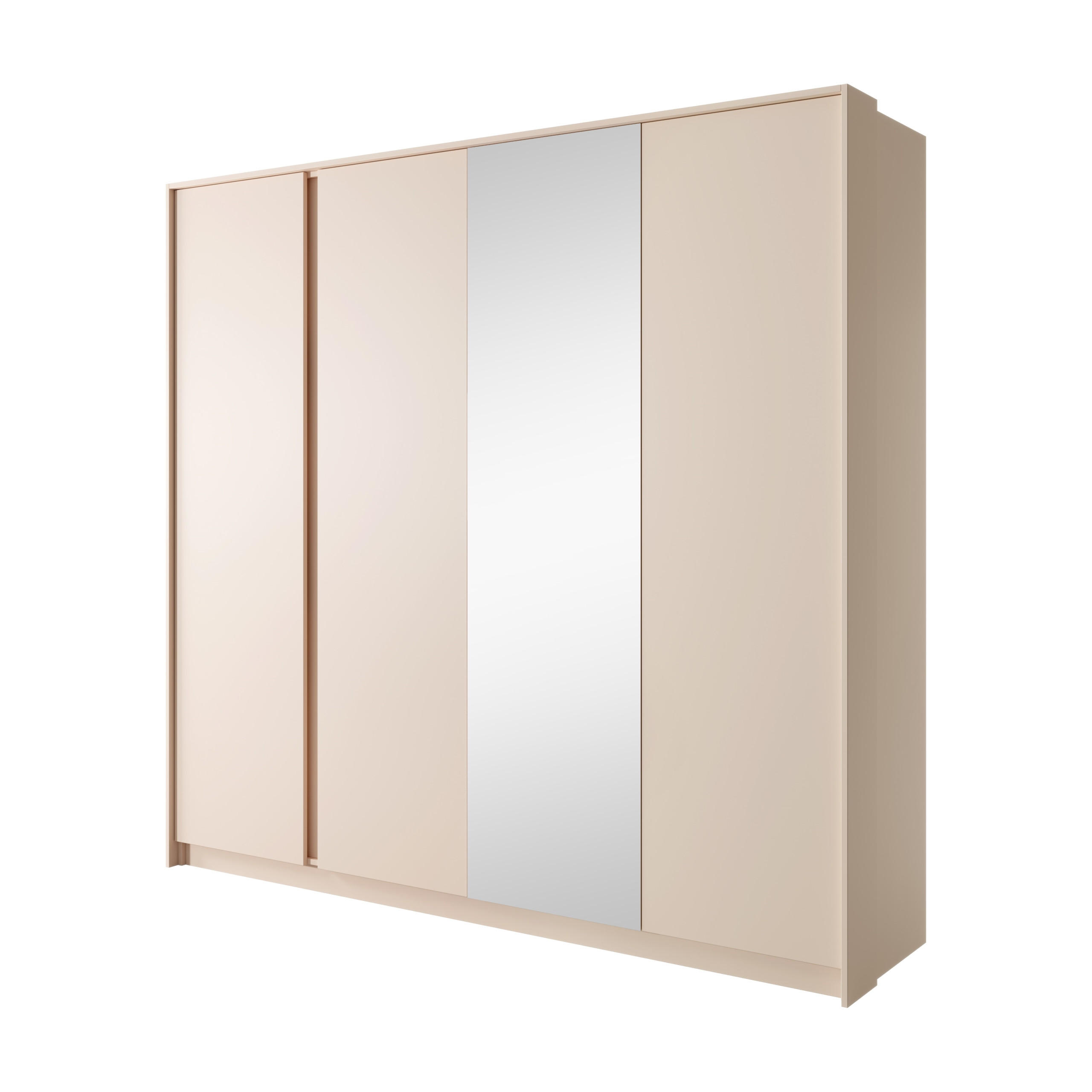 DREHTÜRENSCHRANK DASTINO 223,2/210/55,4 cm 4-türig mit Spiegel Beige - Beige, Holzwerkstoff (223.2/210/55.4cm) - MASSENO
