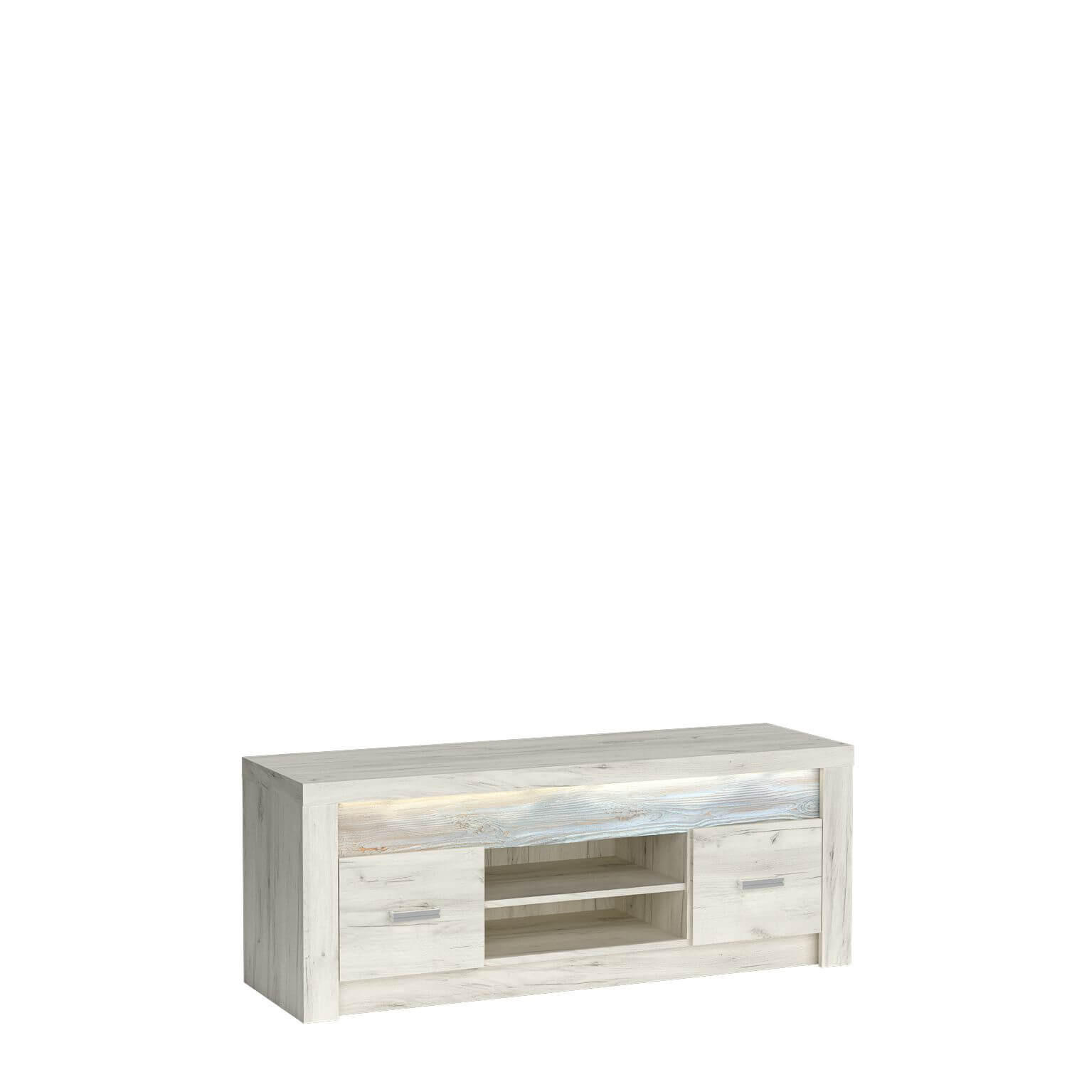 TV-ELEMENT Indianapolis I-9 137 x 53 x 42 cm Kraft Weiß - Weiß, Holzwerkstoff/Metall (137/53/42cm)