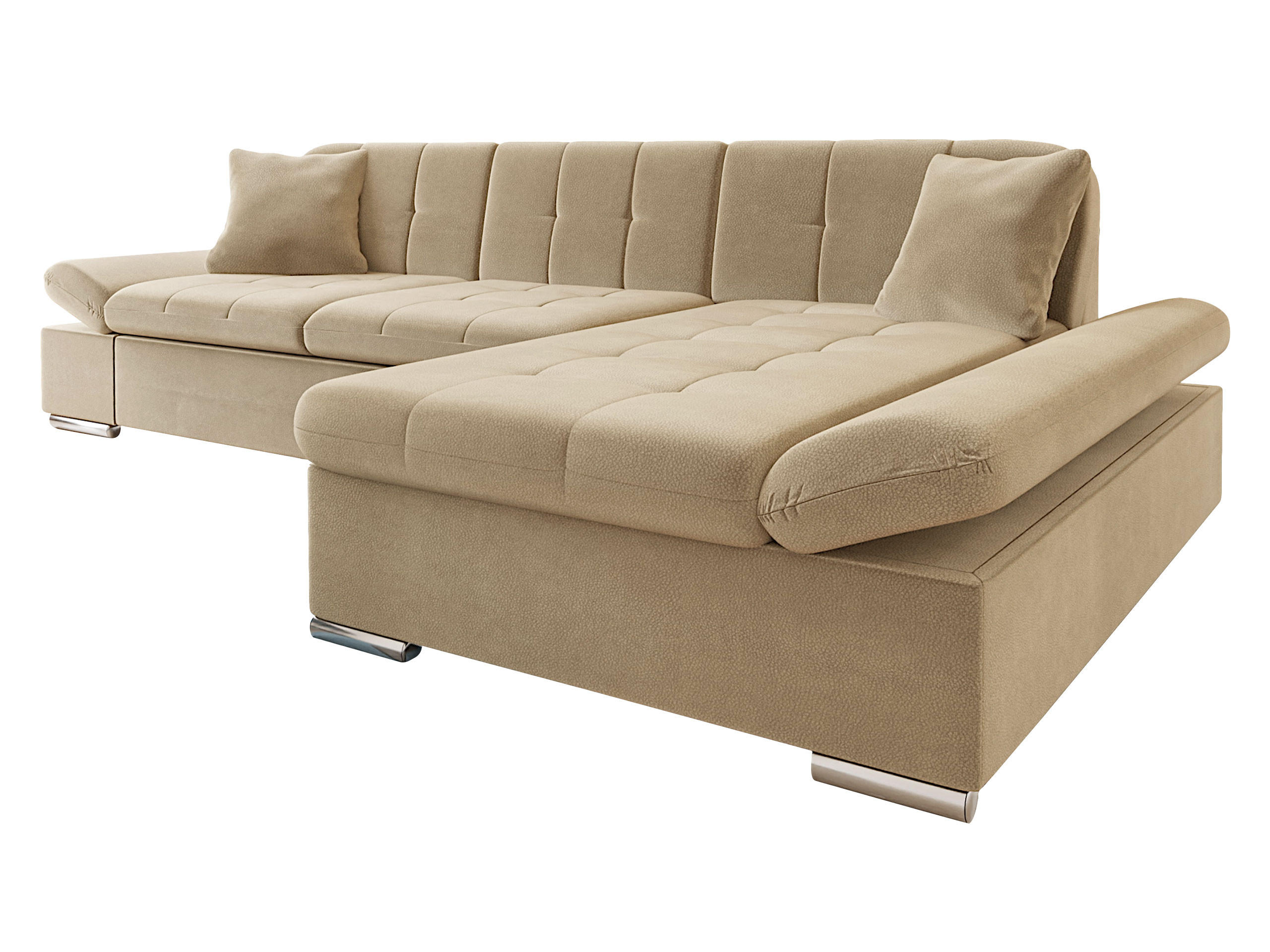ECKSOFA Malwi Premiumi, Seite: Rechts - Beige, Holz/Textil (278/161cm) - MIRJAN24