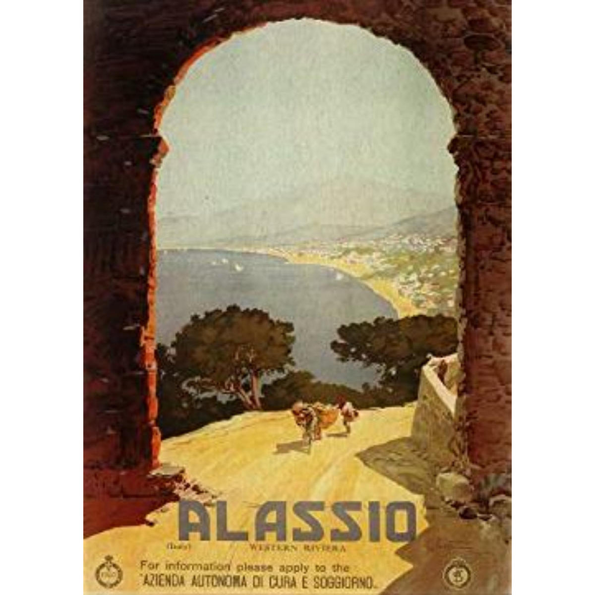 POSTER Frankreich & Italien Alassio A4 Rahmenlos - Klar, Papier (29.7/5/21cm) - Nacnic