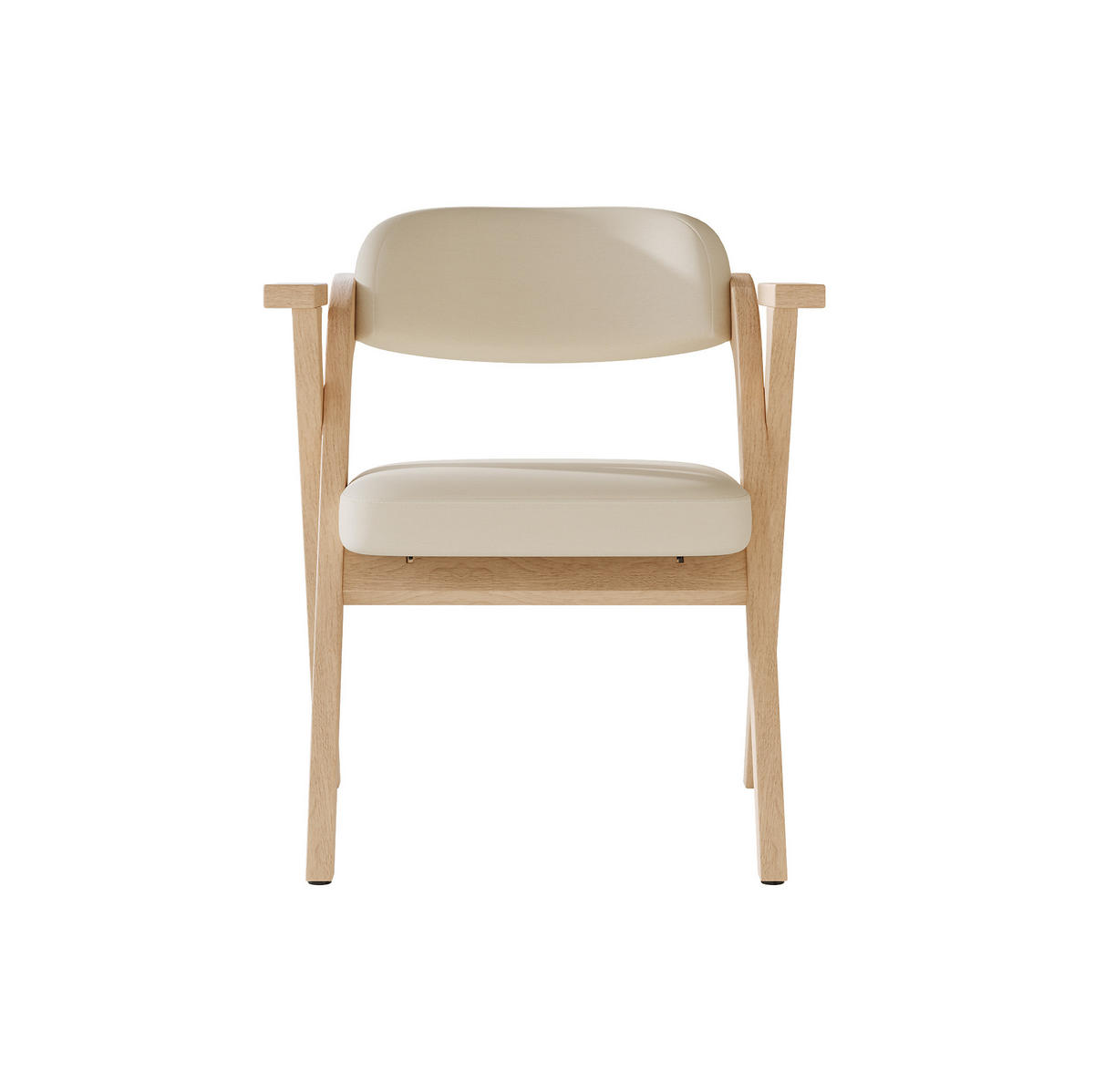 KLAPPSTUHL 6er-Set mit Armlehnen Massivholz Leinen Beige - Beige, Holz (66.5/76/64.51cm) - Meubliv