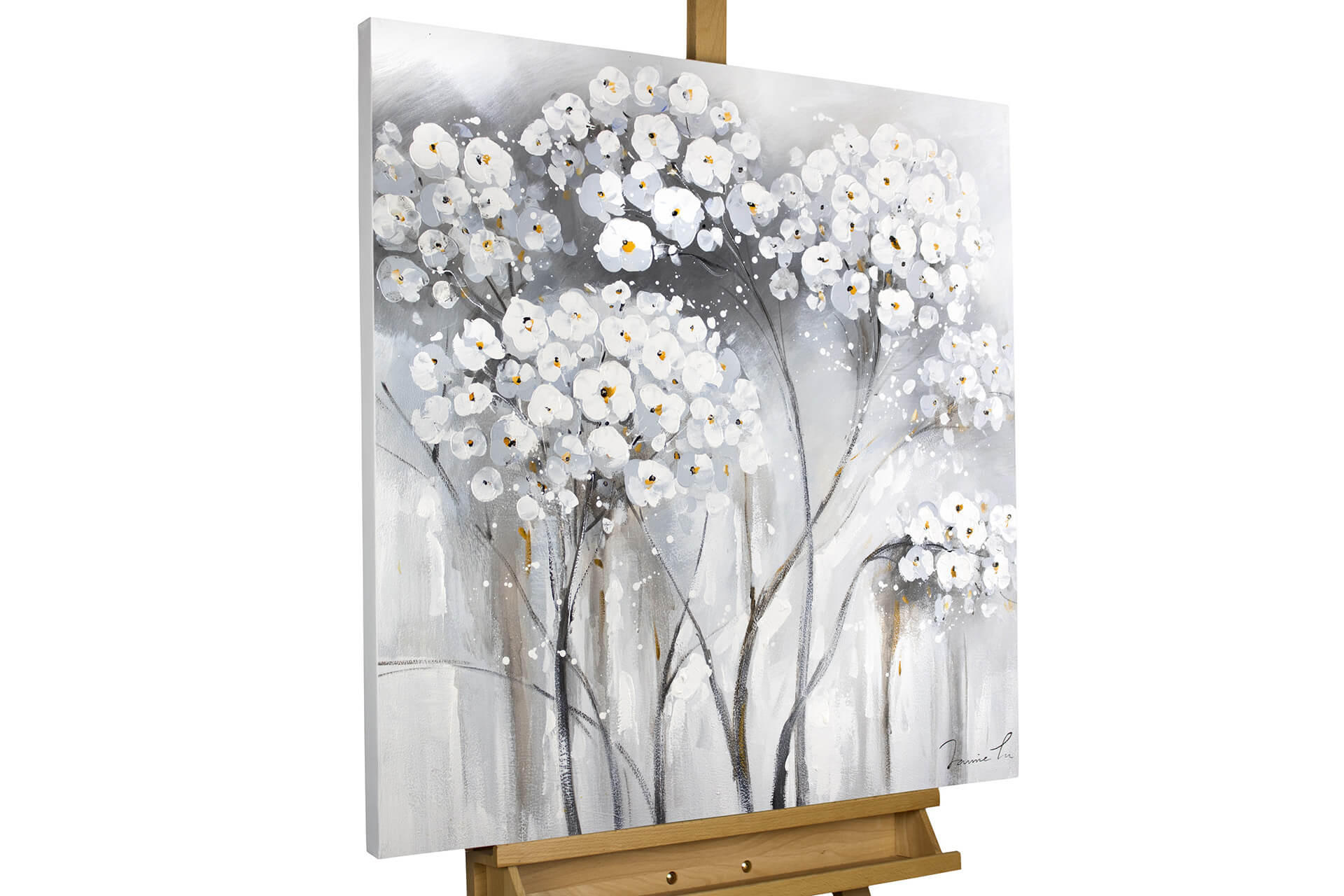 ÖLGEMÄLDE 80/80 cm - Schwarz/Grau, Holz/Textil (80/80cm) - KUNSTLOFT