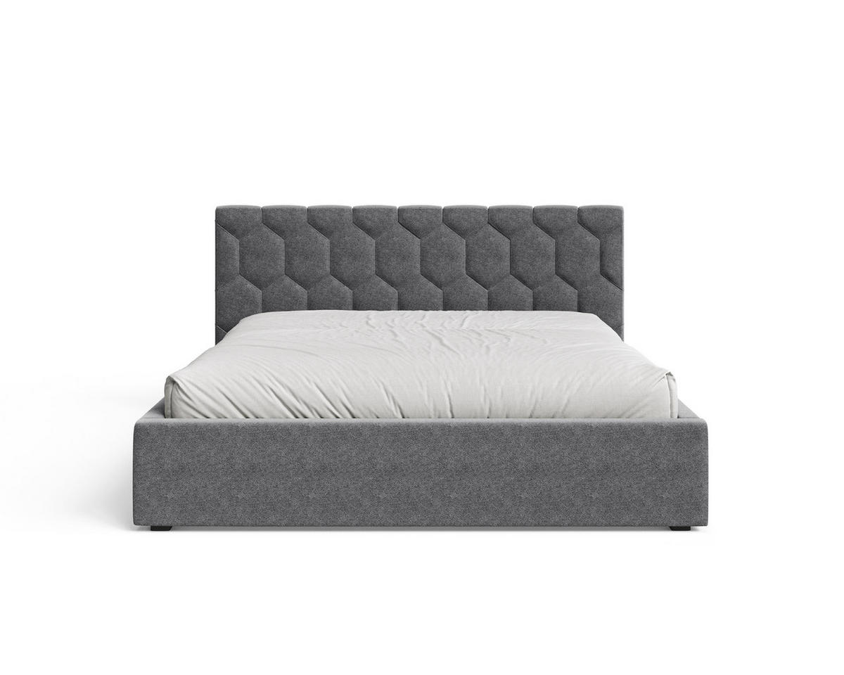 POLSTERBETT 02 160 x 200 cm – Casa – Bett mit Federmechanismus und Stauraum - Dunkelgrau, Holz (160/200cm) - ROYAL24_MARKT