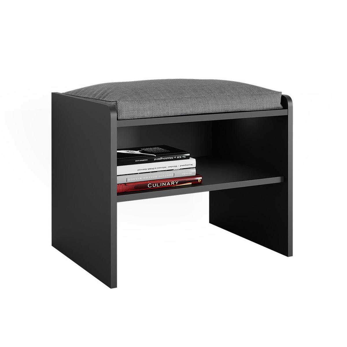 LAVICE DO JÍDELNY DO ROHU Roman Antracit - černá, kompozitní dřevo (53.5/45.5/41.1cm) - Vicco