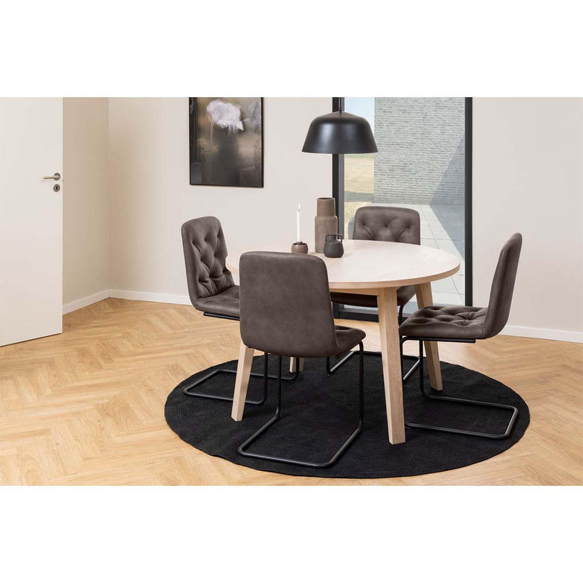 ESSTISCH Ø120cm Eichenfurnier - Alteiche, Holzwerkstoff (220/120/75cm) - ebuy24