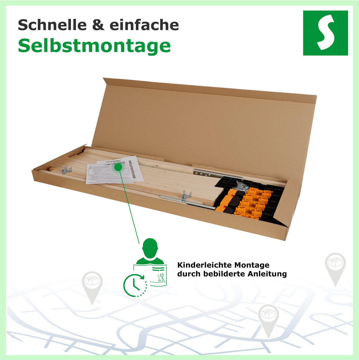 LATTENROST ErgoActive – 90/200 cm, 7 Zonen, Kopfteil verstellbar - Eschefarben, Holz/Metall (90/200cm) - Schlaftroll