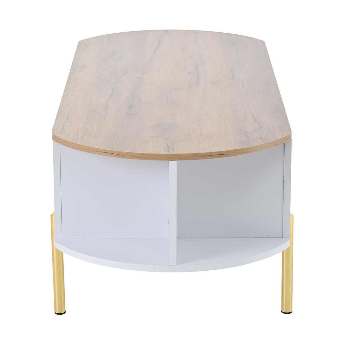KONFERENČNÍ stolek 120/50/43 cm bílý z MDF se zvedací deskou a skrytým úložným prostorem - bílá, kompozitní dřevo (120/50/43cm) - OKWISH
