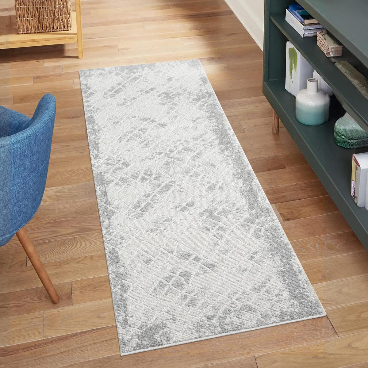 KURZFLOR-TEPPICH Antik 215 Grau 80x300 cm - Grau, Textil (80/300cm) - carpet city