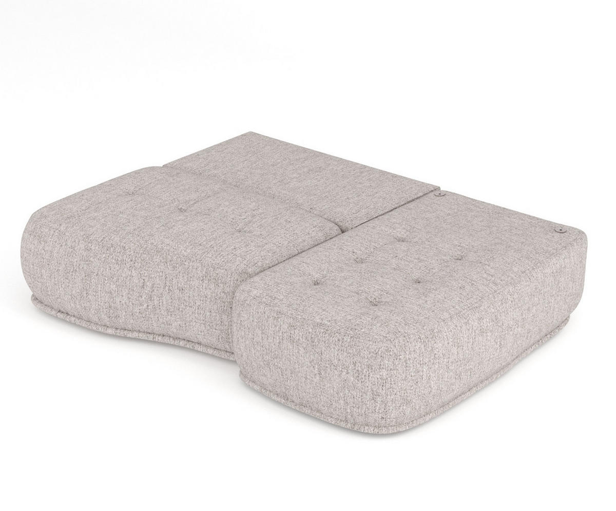 ECKSOFA MIT SCHLAFFUNKTION Batu Hellbraun Webstoff - Hellbraun/Schwarz, Holz/Holzwerkstoff (223/158cm) - Maison de Reve