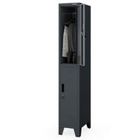 UMKLEIDESCHRANK Spind BARTEK 2 Abteile 172x29,2x45cm Anthrazit - Anthrazit, Metall (29.2/172/45cm) - Jan Nowak