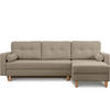 ECKSCHLAFSOFA ERISO 3/4 Sitzer und Universalecke mit Ottoman, Bouclé-Stoff, braun - Braun, Textil (240/183cm) - KONSIMO®
