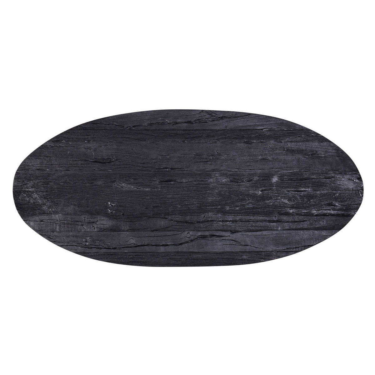 ESSTISCH oval aus Mangoholz 220cm, schwarz - Schwarz, Metall (220/100/76cm) - Giga Meubel