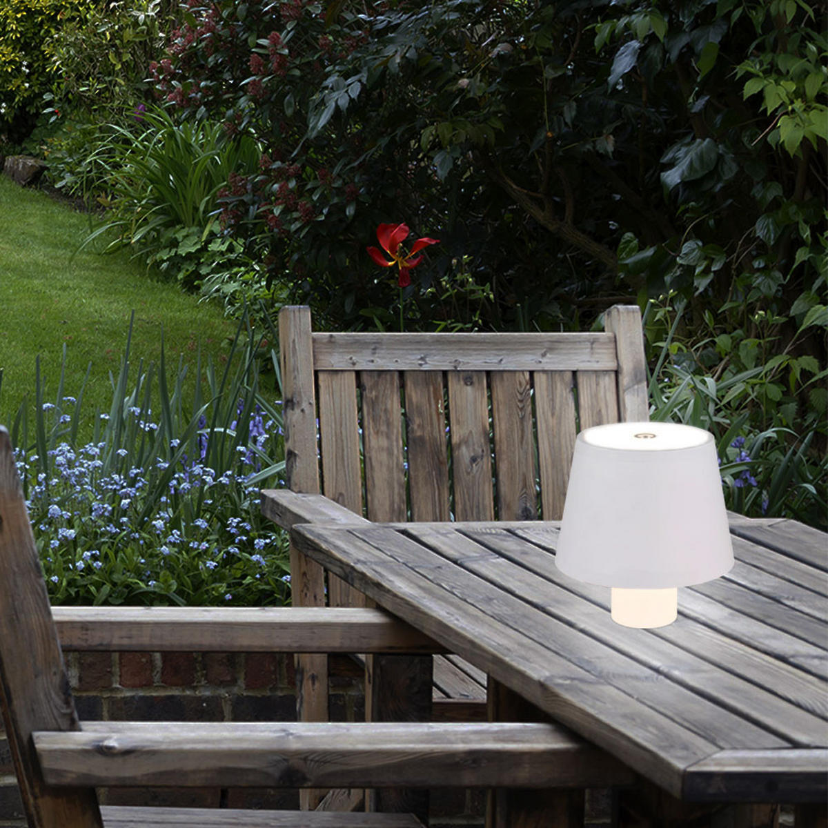 LED TISCHLEUCHTE Vannie Weiß - Weiß, Kunststoff (10.6/10.6/13cm) - Globo Lighting