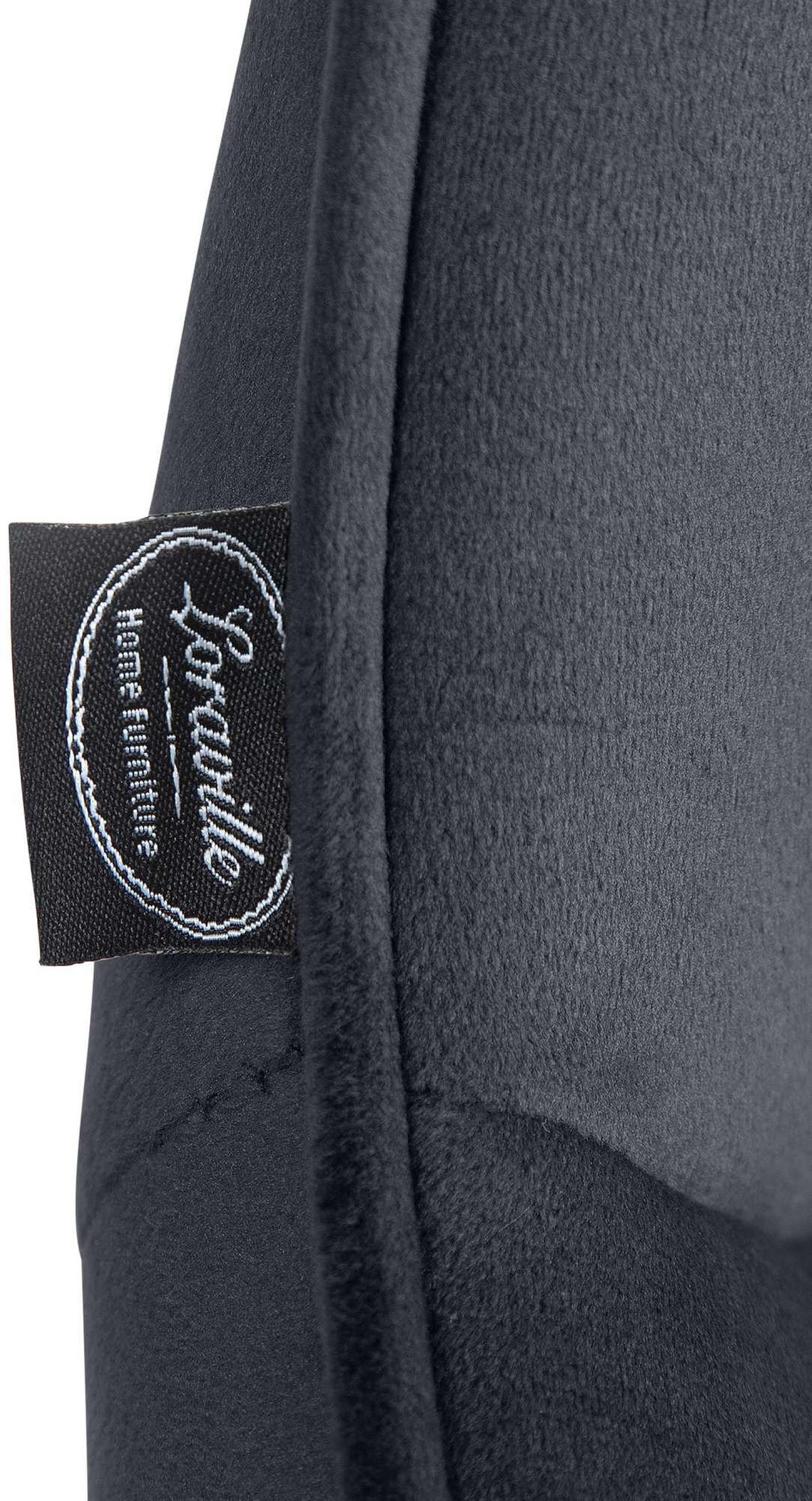 BARHOCKER Samt schwarz - Schwarz/Weiß, Textil/Metall (49/85/51cm) - CLP