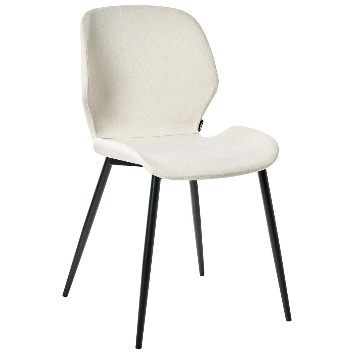 KONFERENZSTUHL 2er-Set Hellbeige Holland - Beige/Schwarz, Textil (48/84/55cm) - Beliani