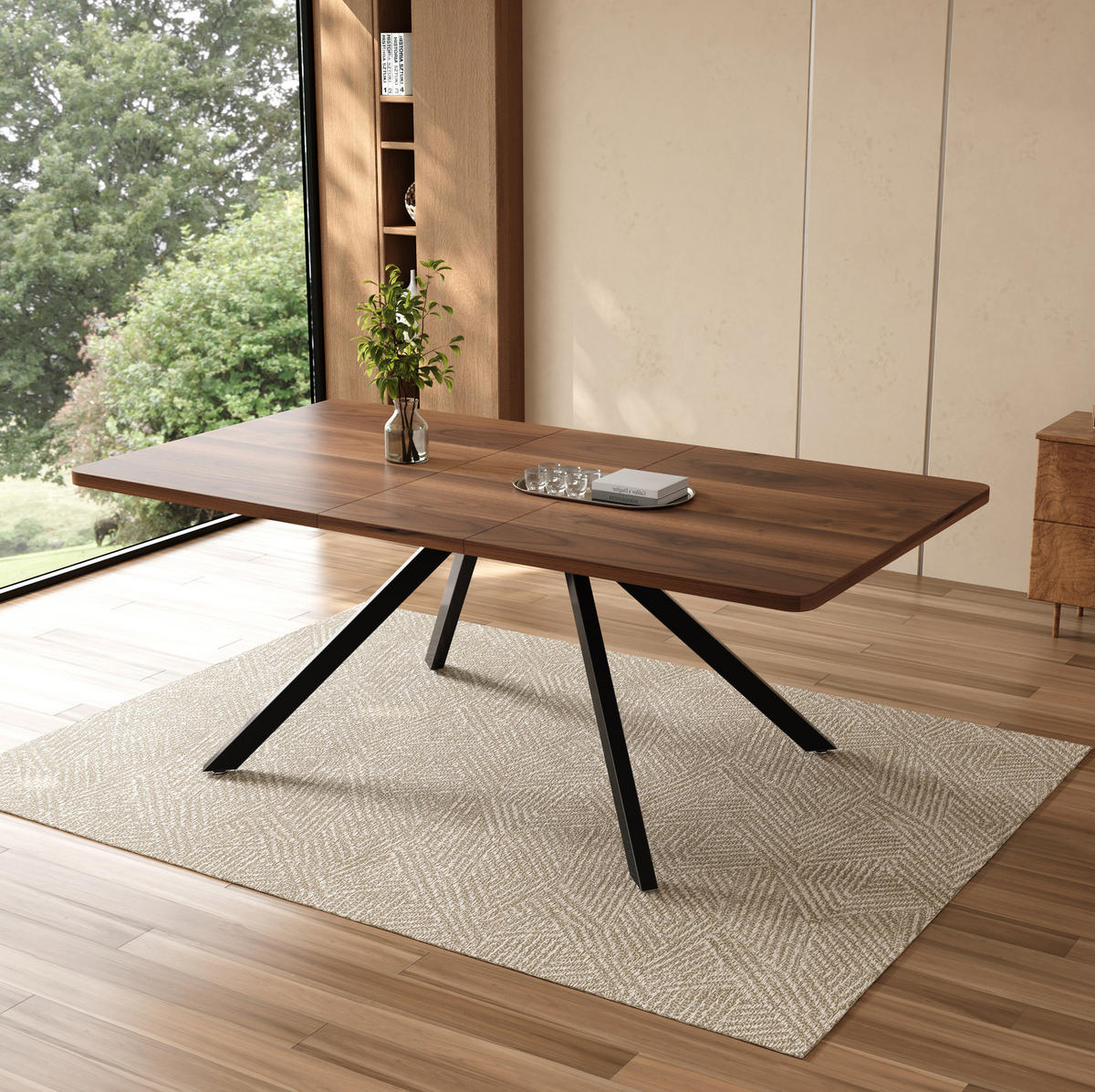 ESSTISCH aus MDF 160/200/240x90 cm Walnussfarben ausziehbar für 6 bis 10 Personen mit verstärkten Führungen - Walnussfarben, Holzwerkstoff (240/90/74.5cm) - Modfu