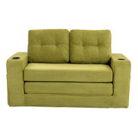 SCHLAFSOFA in Olive Cord mit Getränkehalter und Seitentaschen - Olivgrün, Textil (136/82.5/80cm) - Oxeza