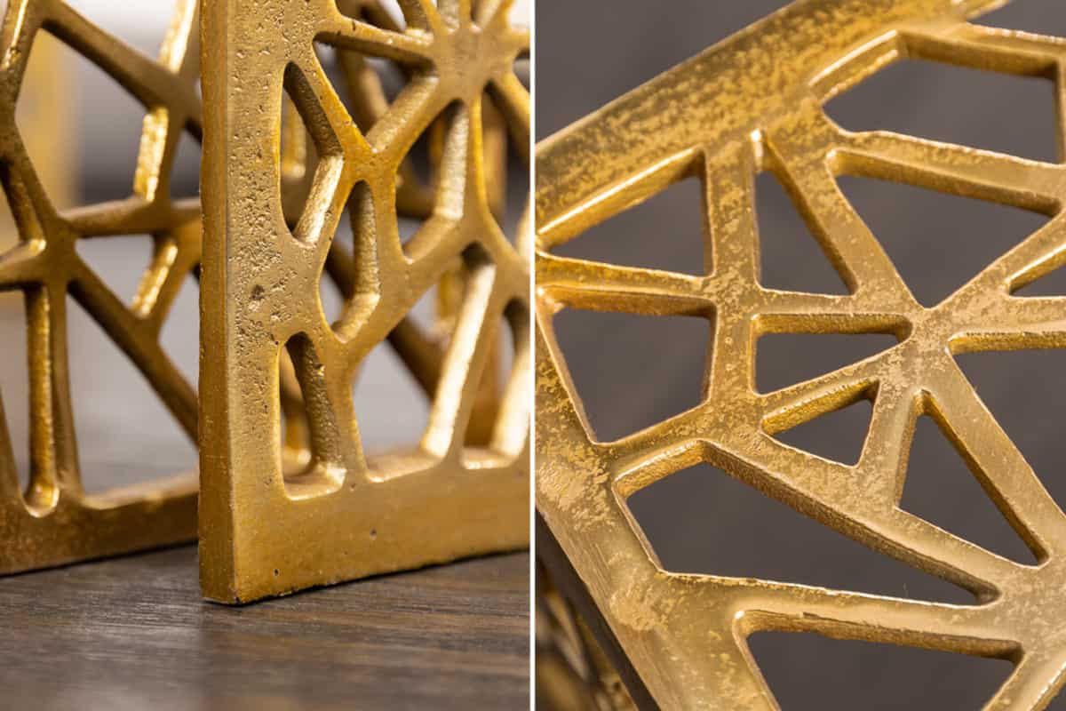 COUCHTISCH ABSTRACT Metall Gold 50 cm - Goldfarben, Metall (39/50/40cm) - riess-ambiente