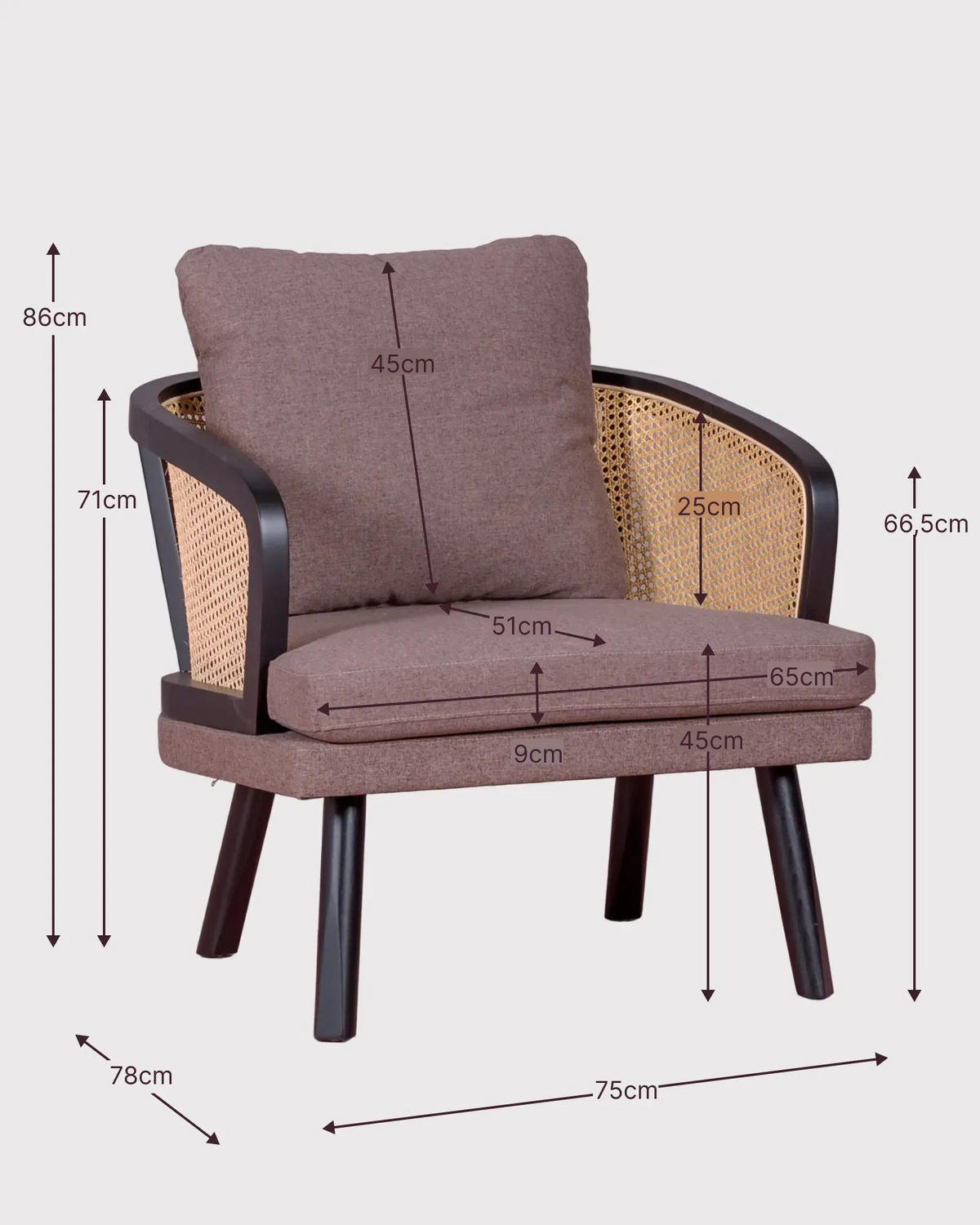 SESSEL Baumwolle Schwarz - Schwarz, Naturmaterialien (75/86/78cm) - Nest Dream
